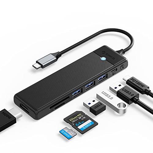 71% DESCUENTO ORICO USB C hub, 7 en 1 Docking Station USB C Adaptador, con PD100w, 4K@30Hz Hdmi, Lector de Tarjetas SD/TF, Puerto de Datos 3xusb a 5gbps para MacBook m1, iPad Pro, Surface Pro, etc.