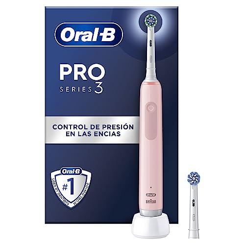 51% DESCUENTO Oral B Pro Series 3 Cepillo de Dientes Eléctrico con Mango Recargable y 2 Cabezales, Diseñado por Braun Rosa