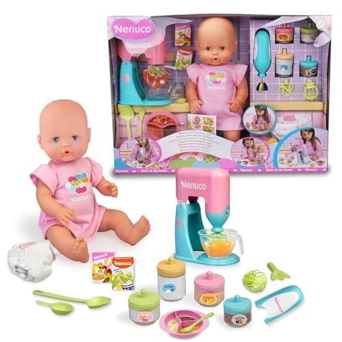 BUENA OFERTA 34% DESCUENTO NENUCO Muñeco bebé con Accesorios de comiditas y merienditas para Hacer Las papillas, con 2 Juguetes electrónicos, batidora y Cuchara, niñas y niños de 4 años, Famosa (NFN43000), Versión Actual