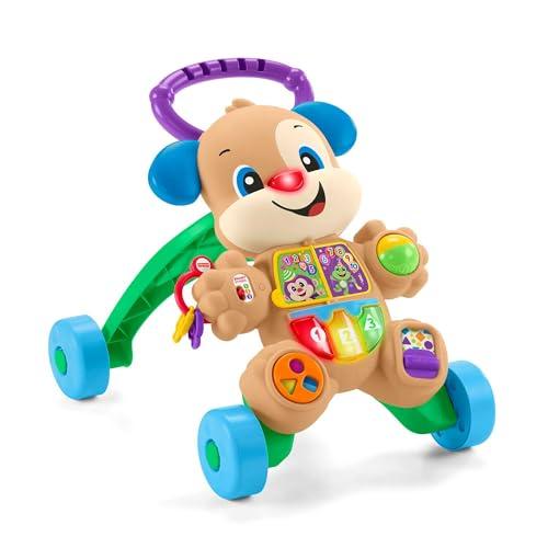 29% DESCUENTO Fisher Price Ríe y aprende Andador perrito primeros pasos, correpasillos con luces y sonidos, juguete de aprendizaje para bebé +6 meses, versión español + portugués + italiano + inglés (HWD62)