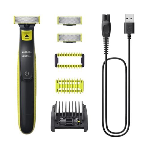 46% DESCUENTO Philips OneBlade, Auténtica Recortadora de Barba y Corporal, Afeitadora Eléctrica Hombre, Depilación masculina, 3 Cuchillas, 5 Longitudes, Kit para Cuerpo, En Seco y Húmedo, Recargable, QP2824/30