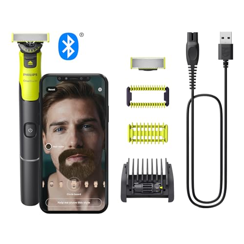 38% DESCUENTO Philips OneBlade 360 Auténtica con Bluetooth, Recortadora de Barba y Corporal, Afeitadora Eléctrica Hombre, Depilación masculina, 2 Cuchillas, 5 Longitudes, En Seco y Húmedo, Recargable, QP4631/30