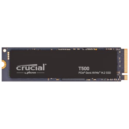Crucial T500 SSD 1TB PCIe Gen4 NVMe M.2 SSD Interno Gaming, Hasta 7300 MB/s, TLC NAND, Compatible con Ordenador Portátil y de Sobremesa, Disco Duro SSD, Microsoft DirectStorage CT1000T500SSD8