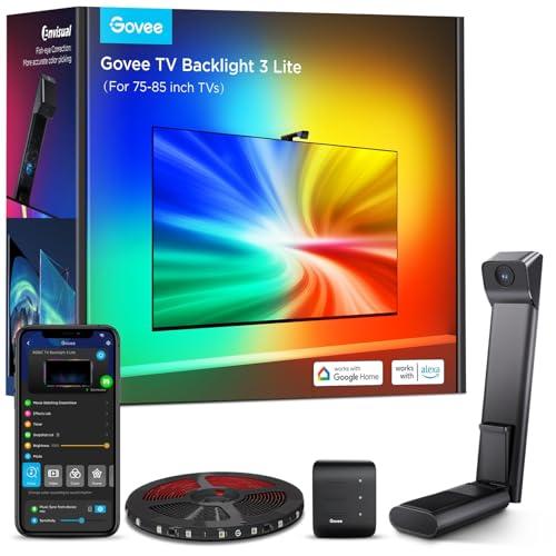 34% DESCUENTO Govee WiFi RGBICW de 5 M con Cámara, Luces LED TV Retroiluminación 3 Lite con Fish Eye Función, 4 Colores en 1 Lámpara, Control por Voz y Aplicación, Tira LED adecuado para TV de 75 a 85 pulgadas