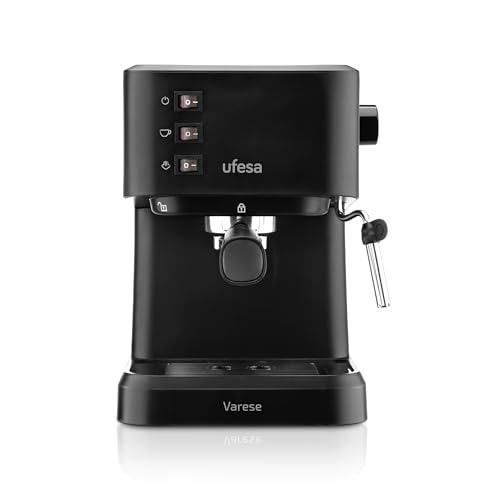 33% DESCUENTO Ufesa Varese Cafetera Compacta Espresso y Capuccino, 1050W, Vaporizador Orientable, 20 Bares, 1 o 2 Cafés, Depósito 1.5L, Función Calienta Tazas