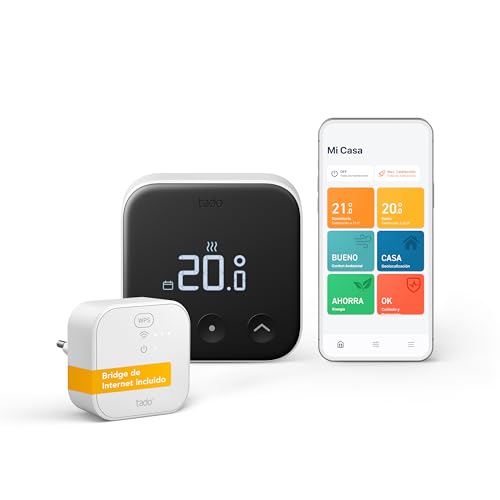 50% DESCUENTO tado° Termostato inteligente X, Starter Kit, termostato con cable y Bridge X, aplicación y altavoz inteligente (Alexa, Siri, Google Assistant), instalación sencilla, no compatible con tado° V3+