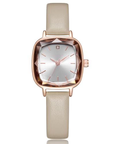 20% DESCUENTO CIVO Relojes Mujer Minimalista Analógico: Cuero Caqui Diseño Reloj de Pulsera