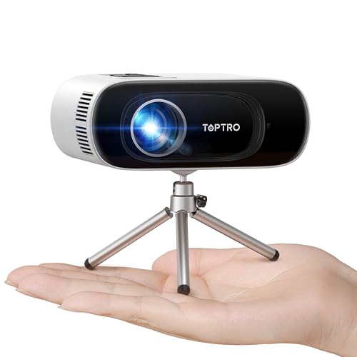 30% DESCUENTO Proyector Portátil【Auto Keystone】Full HD 1080P Soporte, 16000 Lumens TOPTRO Proyector WiFi Bluetooth Mini Proyector Portátil Cine en Casa para Android/iOS/PC/TV Stick/PS5/HDMI/USB (Trípode Incluidos)