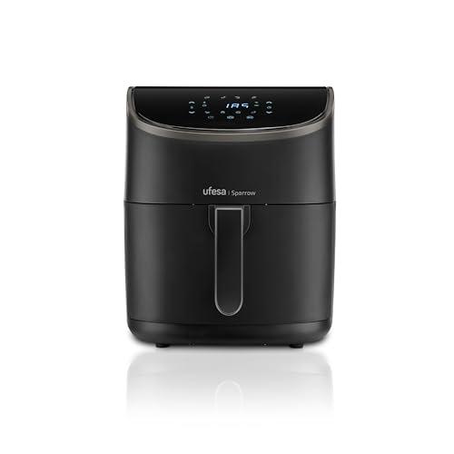 33% DESCUENTO Ufesa Sparrow Freidora Aire 6 litros, Air Fryer 8 Programas, 1700 W, Digital, Temporizador, Temperatura 80ºC 200ºC, Sin BPA ni PFOA, Freidoras de Aire con Cubeta y Bandeja Anti Adherentes