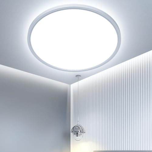 36% DESCUENTO OTREN Plafon LED Redondo Downlight Panel Superficie, Lámpara de Techo Moderna 6500K IP44 para Dormitorio Baño Cocina Pasillo Comedor Sala Ø23cm