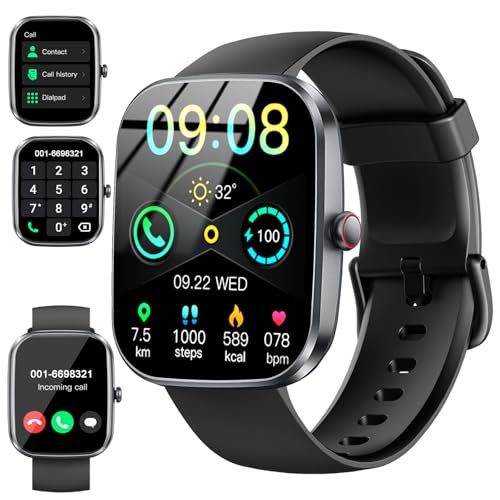 70% DESCUENTO Reloj Inteligente Hombre Mujer, 1.91″ Smartwatch con Llamadas Bluetooth, Pulsómetro, Monitor de Sueño, Podómetro, 110+ Modos Deportivos Smart Watch, Pulsera Actividad Impermeable IP68 para Android iOS