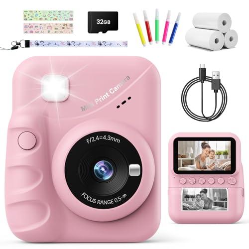 20% DESCUENTO TIATUA Camara Fotos Infantil instantanea, 3,0» HD 48 MP Cámara Instantánea para Niños con Tarjeta de 32 GB y Papel de Impresión, HD 1080P Cámara Instantánea para Niños y Niñas 3 a 12 Años