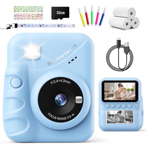 20% DESCUENTO TIATUA Camara Fotos Infantil instantanea, 3,0» HD 48 MP Cámara Instantánea para Niños con Tarjeta de 32 GB y Papel de Impresión, HD 1080P Cámara Instantánea para Niños y Niñas 3 a 12 Años