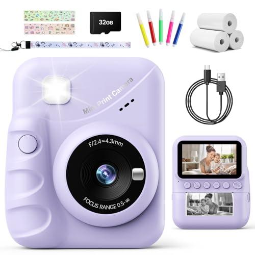 20% DESCUENTO TIATUA Camara Fotos Infantil instantanea, 3,0» HD 48 MP Cámara Instantánea para Niños con Tarjeta de 32 GB y Papel de Impresión, HD 1080P Cámara Instantánea para Niños y Niñas 3 a 12 Años