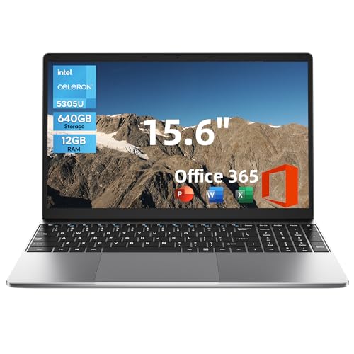 72% DESCUENTO JUMPER Ordenador portatil 15,6 Pulgadas FHD Pantalla, 12GB RAM 128GB eMMc + 512GB SSD, 1 año Office 365, Procesador 5305U PC portátil, Bateria 38Wh, Dos Altavoces estéreo, Tipo C, Teclado Digital
