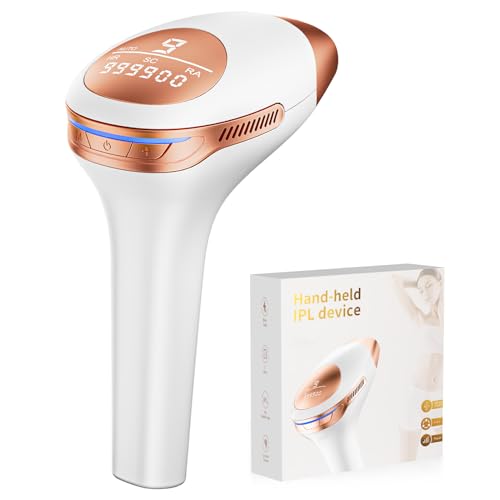 23% DESCUENTO 21J Depiladora Laser, 3 en 1 IPL Depiladora de Luz Pulsada Eficiente, 600NM 1200NM Laser Depilacion, 9 Niveles Energía y 999,900 Luz Pulsada para Hombres, Mujeres, Cara, Axilas, Piernas, Cuerpo