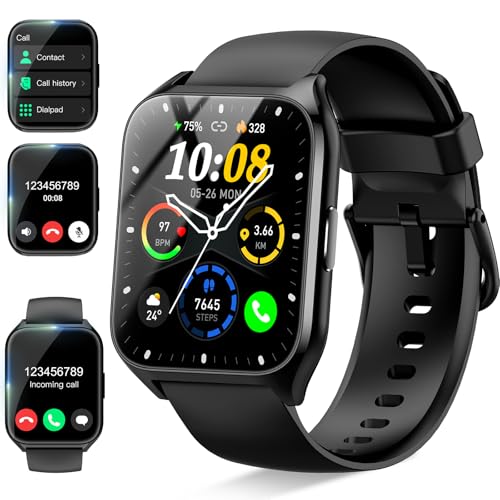 80% DESCUENTO Reloj Inteligente Hombre Mujer, 1.85″ Smartwatch con Llamadas Bluetooth, Podómetro/Pulsómetro/Monitor de Sueño, Impermeable IP68 Smart Watch, 110+ Modos Deportivos Pulsera Actividad para Android iOS