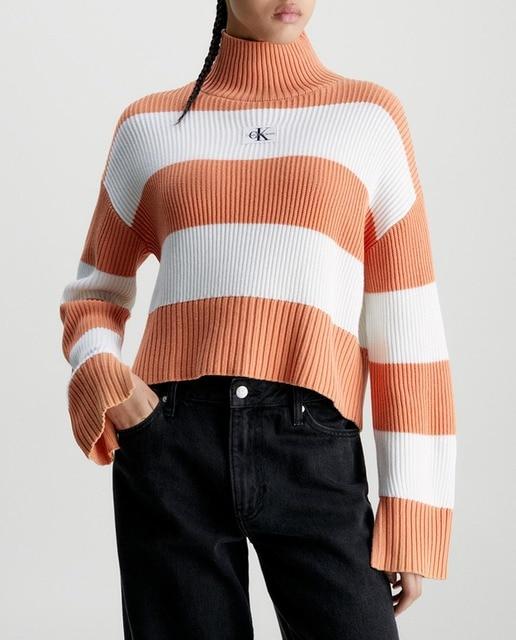 Jersey de mujer cuello perkins rayas – Primeriti
