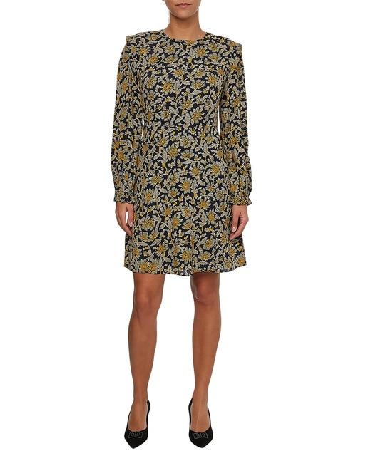 Vestido talla grande de cuello redondo y manga larga – Primeriti