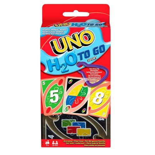 20% DESCUENTO Mattel Games UNO H20 To Go, Juego de Cartas Resistentes al Agua, para niños +7 años y Adultos, Ideal para Playa, Nieve y Viajes, P1703