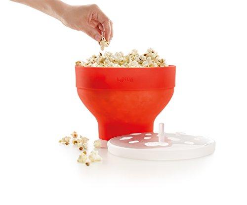 43% DESCUENTO Lékué Recipiente/Bol colapsable para cocinar Palomitas caseras y saludables, Silicona Platino Rojo, 2800 ml
