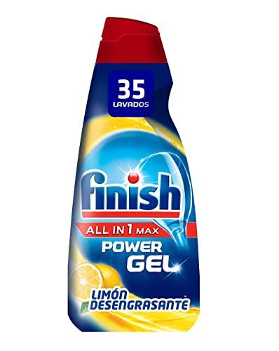 Finish All in 1 Max Power Gel Limón Desengrasante Detergente Gel para el Lavavajilla 35 lavados