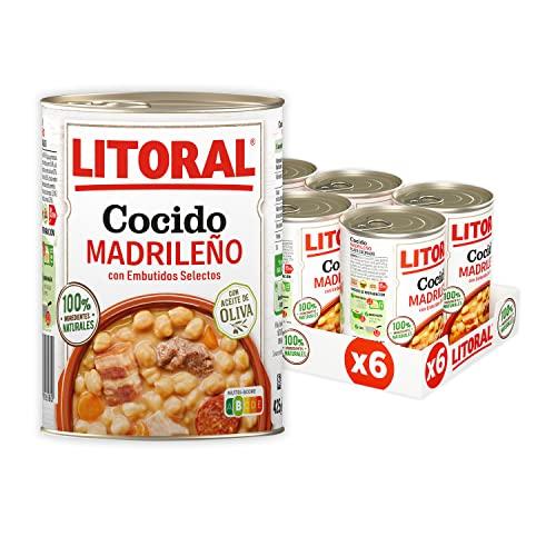 23% DESCUENTO LITORAL Cocido Madrileño   Plato Preparado Sin Gluten   Pack de 6x425g   Total: 2.55kg