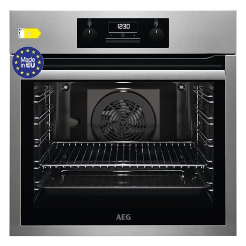 35% DESCUENTO AEG BES331111M Horno Multifunción, 72 L, Limpieza AquaClean, 9 funciones, Cocción Uniforme, Ventilador XXL, Reloj Electrónico + Mandos, Antihuellas, Bandeja XXL, Inox, Clase A, Fabricado en UE