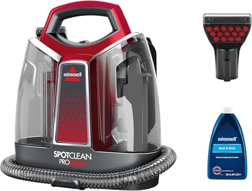 23% DESCUENTO BISSELL SpotClean ProHeat, Aspiradora de Agua Tapiceria, Lava Aspiradora con Tecnología HeatWave, Limpiador de Liquidos para Alfombras, Tapiceria, Sofa, Autos y Más, Motor Potente de 330W, 36988