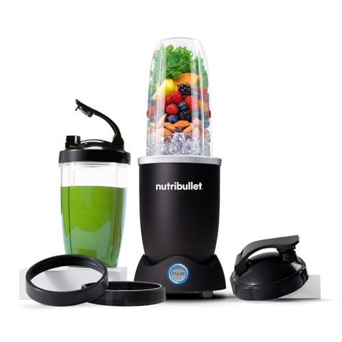23% DESCUENTO Nutribullet Pro 1200, Batidora Eléctrica, Trituradora, Batidora de Batidos, Trituradora Multifuncional, 1200w de potencia, vasos de 700ml y 900ml, negro, NB120MB