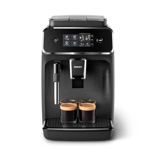 28% DESCUENTO Philips Serie 2200 Cafetera Superautomática Espumador de Leche Clásico, 2 tipos de café personalizables, Display Táctil, Negro Mate (EP2220/10)