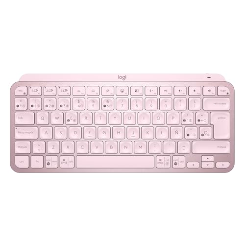 40% DESCUENTO Logitech MX Keys Mini Teclado Inalámbrico Minimalista, Compacto, Bluetooth, Retroiluminado, USB C, Compatible con Apple macOS, iOS, Windows, Linux,Android, de Metal, Rosa