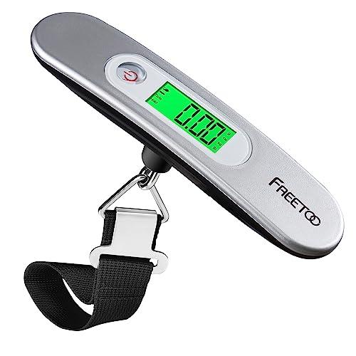 25% DESCUENTO Freetoo Báscula electrónica portátil para equipaje de equipaje (máx. 50 kg/110 lb (LB, g,Oz,kg), balanza electrónica, función de tara/viaje, Shopping/Poste/Hogar y Exterior