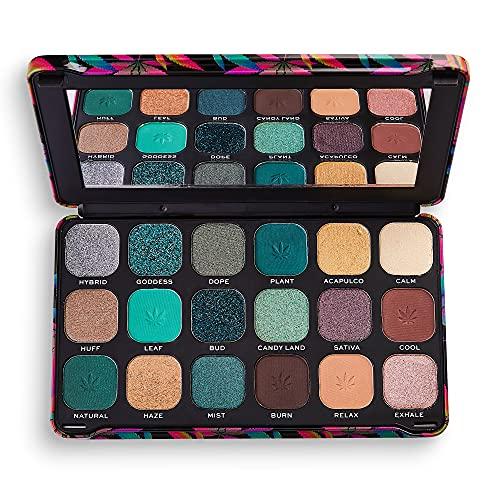 64% DESCUENTO Makeup Revolution | Paleta de sombras de ojos Forever Flawless | Chilled with cannabis sativa | 18 sombras | 19,8 g, Polvo