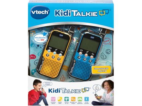 41% DESCUENTO VTech KidiTalkie 6 en 1, Walkie Talkie para niños, Envía mensajes y Juega con una conexión segura, Color Azul Amarillo, Versión ESP