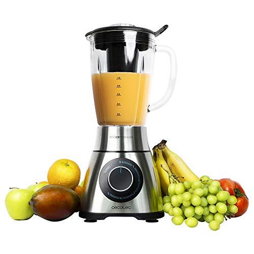 23% DESCUENTO Cecotec Batidora de Vaso Power Black Titanium 2000MAX PerfectMix. 2000W Máxima Potencia, Cuchilla con Recubrimiento de Titanio Negro, 1,8L, Filtro para Licuados, Acabados en Acero Inox