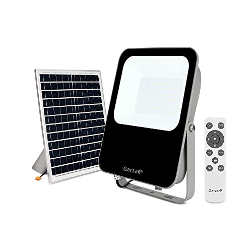 44% DESCUENTO Garza Foco Solar LED para exterior, 60 W, con mando a distancia, luz fría 6500K regulable, programable, IP65 impermeable, cable de 4.7 m