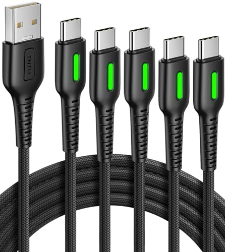 24% DESCUENTO INIU Cable USB C, [5 Pack 1+1+2+2+0.5m] Cargador Tipo C Carga Rápida 3,1A y QC3,0, Sincronización de Datos Nylon Carga Cable USB C para iPhone 16 15 Samsung S20 S10 Note 20 Xiaomi Redmi Huawei etc.