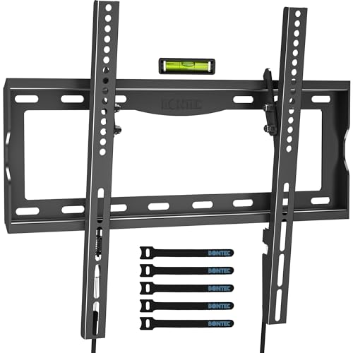 30% DESCUENTO BONTEC Soporte TV Pared para Pantallas de 26 65 Pulgadas TV Planos Curvos LCD/LED/OLED, Inclinable para TV de hasta 55 kg, Máx VESA 400×400 mm
