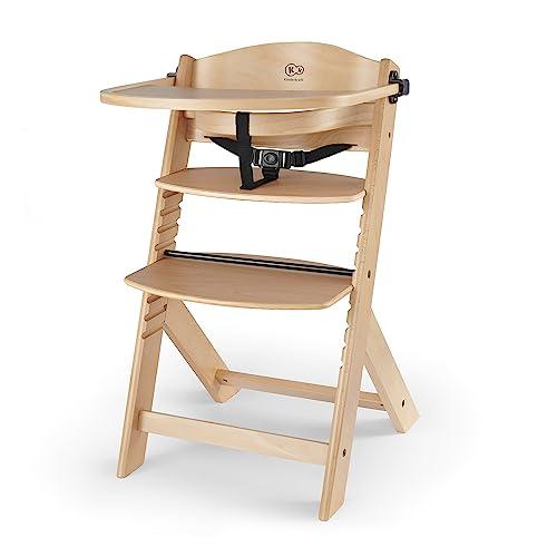 23% DESCUENTO kk Kinderkraft ENOCK Trona bebé de Madera, Infantil, Portatil, para niños, Evolutiva silla alta, Ergonómica, Con accesorios, Barrera y Bandeja, Madera natural