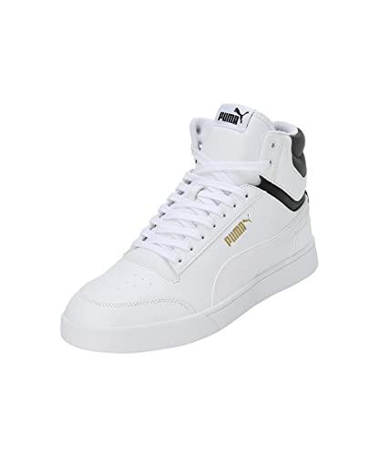 PUMA Shuffle Mid, Zapatillas Unisex Adulto, Blanco White White Black Team Gold, 38 EU