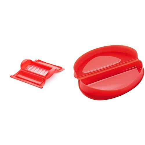 36% DESCUENTO Lékué Estuche de vapor con bandeja, 1 2 personas, color rojo + Recipiente para cocinar tortillas francesas en microondas, color rojo