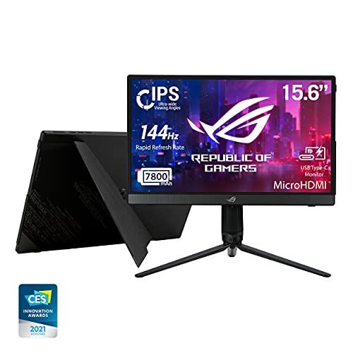 30% DESCUENTO ASUS ROG Strix XG16AHP Monitor de Gaming portátil 15.6″ (144 Hz, FHD (1920 x 1080), IPS, NVIDIA G Sync, USB Type C, Micro HDMI, trípode ROG y Funda), Black