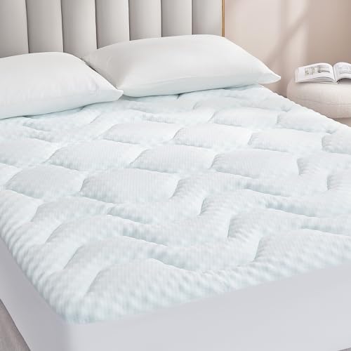26% DESCUENTO EHEYCIGA Topper para Colchón Viscoelastica 135×190, Sobrecolchon Memory Foam Mattress Topper, Transpirable sobre Colchon con Extra Profundo, Blanco
