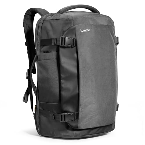 tomtoc 40L Mochila de Viaje, TSA Friendly Mochila de Equipaje de Mano, Aprobado para el Vuelo de Embarque de Equipaje para 15,6 17″ del Laptop, Resistente al Agua Mochila, Regalos para Hombre Mujer