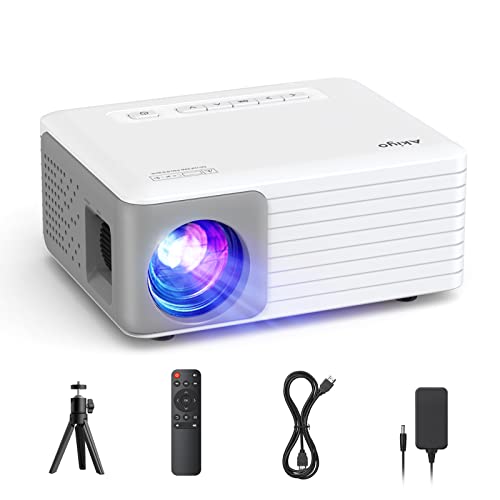 29% DESCUENTO Mini Proyector Portátil con Tripode, 8000 Lumens Videoproyector Soporta HD 1080P, AKIYO Proyector Portátil Cine en Casa, para Movil/Teléfono/PC/PS4/TV Stick/HDMI, Regalo para Niños