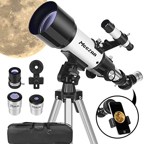 31% DESCUENTO MEEZAA Telescopio Astronómico Profesional para Niños y Adultos, 70 mm Apertura Telescopio Refractor Astronómico para Principiantes, Telescopio de Viaje Portátil con Trípode, Adaptador de Teléfono