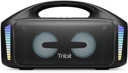 20% DESCUENTO Tribit StormBox Blast Altavoz Portátil: 90W Sonido Estéreo Alto con XBass, IPX7, Impermeable con Luz LED, PowerBank, Bluetooth 5.3 &TWS, Custom EQ, 30H Playtime, Outdoor/Camping/Party