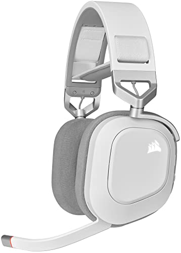 52% DESCUENTO Corsair HS80 RGB WIRELESS Auriculares Inalámbricos para Juegos Multiplataforma RGB Dolby Atmos Micrófono Omnidireccional Compatible con iCUE PC, Mac, PS5, PS4 Blanco