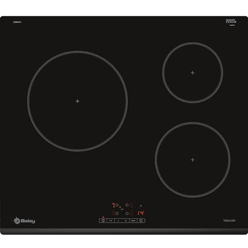 40% DESCUENTO Balay 3EB864FR Encimera, Inducción, Encastrable, 60 cm, 3, Negra/Bisel delantero, Control táctil de fácil uso, zona de 24 cm